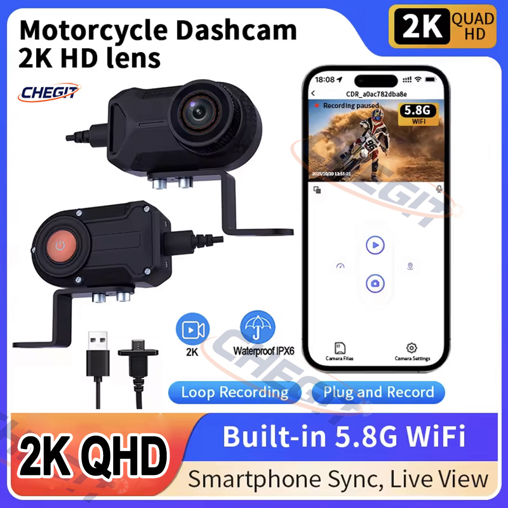 Cycling Loop - 오토바이 DVR 2K HD WiFi 방수