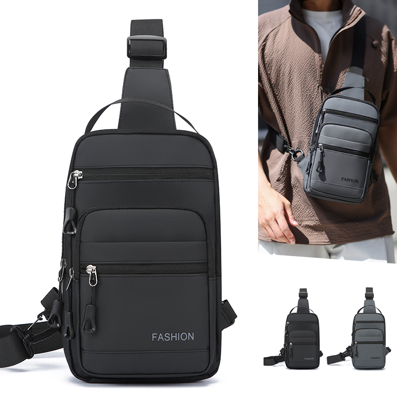 Cycling Commute Bag - 남성용 가슴 가방 발수성 옥스포드 앞