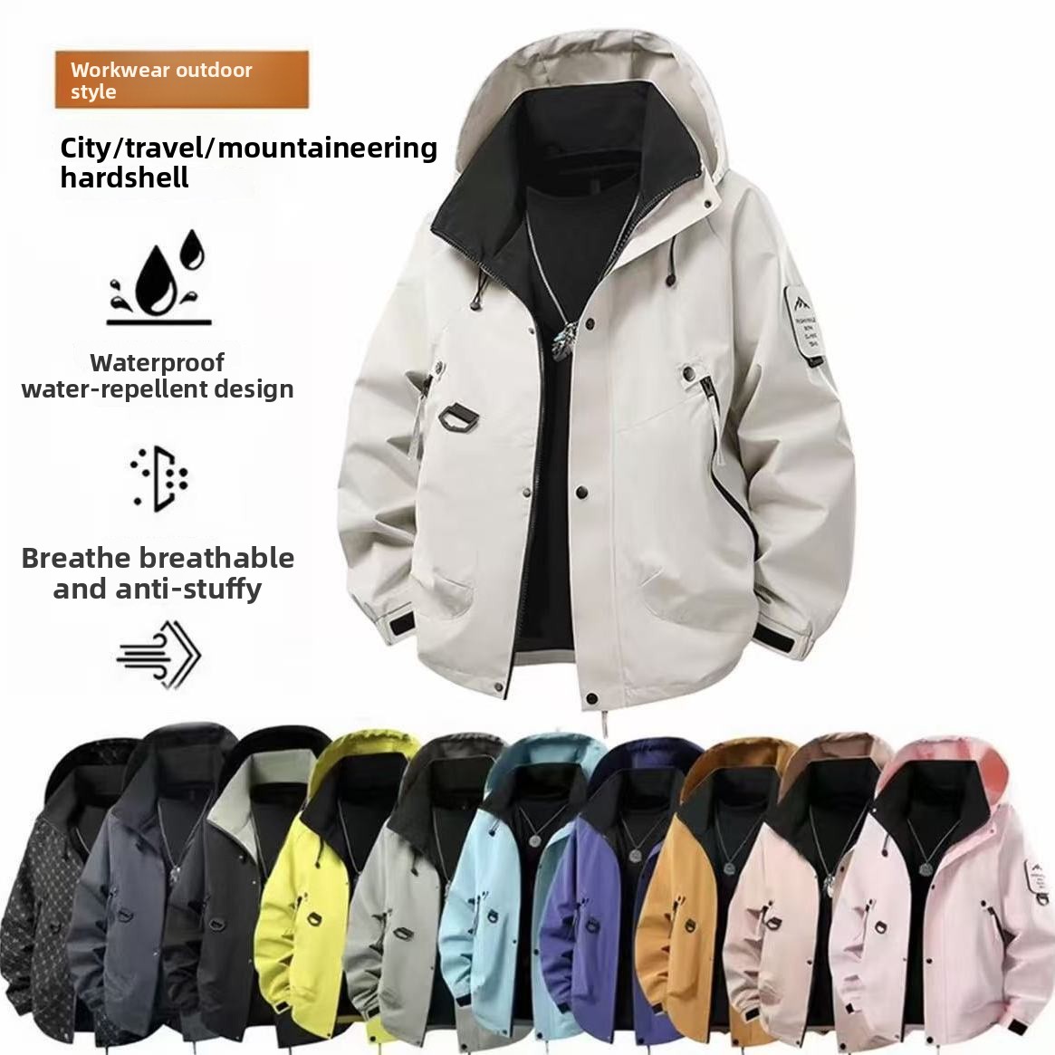 Cycling Rain Jacket Commute - UPF50+ 남녀공용 레인코트 하이킹 캠핑 트레킹