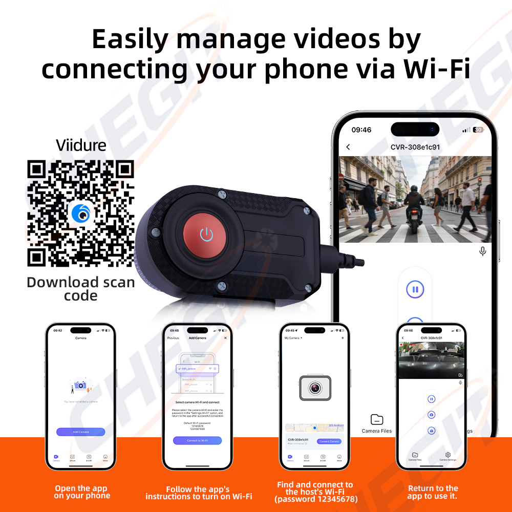 새로운 2K HD 오토바이 DVR 방수 IP66 WiF - Cycling Loop 리뷰 및 가격